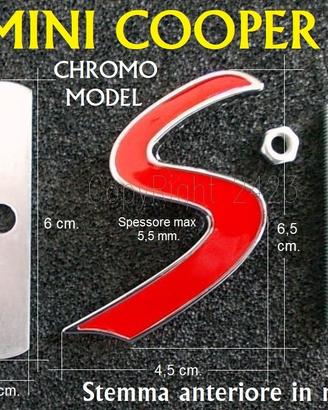 MINI COOPER S Stemma Anteriore CROMO Griglia Logo