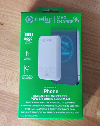 Power bank magnetico Celly da 5000 mAh per iPhone