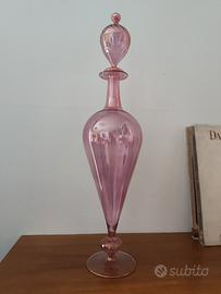 Decanter con tappo in vetro soffiato di Murano