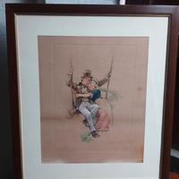 Quadro antico litografia firmato R,Tuck