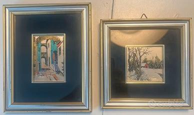 QUADRI IN LAMINA D’ARGENTO.