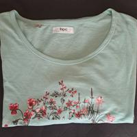 Maglia donna verde menta con stampa