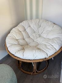 papasan sedia regolabile com cuscino bianco