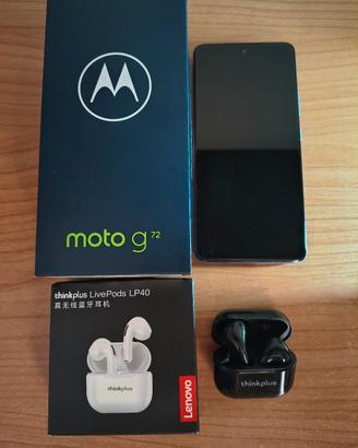 Motorola moto g72 + Auricolari Lenovo LP40