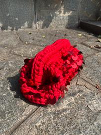 Borsa clutch con paillettes