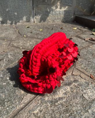 Borsa clutch con paillettes