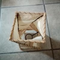 Lampada etnica e 3 cestini in paglia