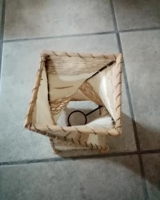 Lampada etnica e 3 cestini in paglia