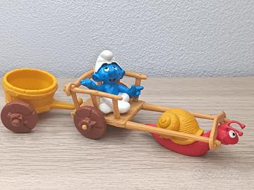 Puffi Puffo Carretto e Lumaca 40100 Snail  Cart Pl