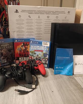 Sony PS4 Play Station 4 + 3 videogiochi + 2 joysti