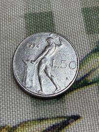50 lire 1994 piccola Moneta rara Repubblica Italia