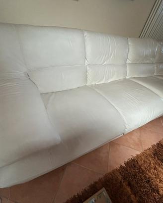 Divano in vera pelle bianco