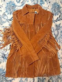 Giacca da donna in pelle Scamosciata con frange 