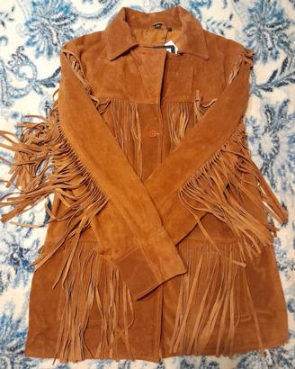 Giacca da donna in pelle Scamosciata con frange 