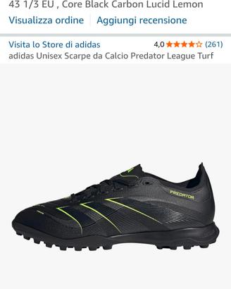 scarpe calcetto adidas predator nere taglia 43 ⅓