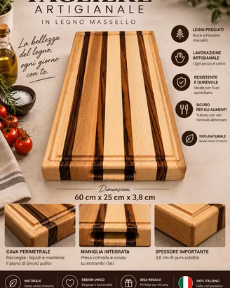 Tagliere legno massello