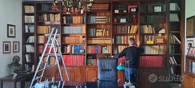 Libreria a tutta parete in palissandro