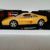 MODELLO AUTO FERRARI 348 TB STRADALE GIALLA BURAGO