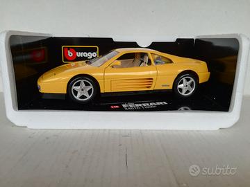 MODELLO AUTO FERRARI 348 TB STRADALE GIALLA BURAGO