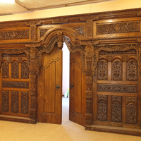 Parete divisoria in massello di teak birmano