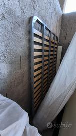 Letto matrimoniale +rete in doghe+ materasso large