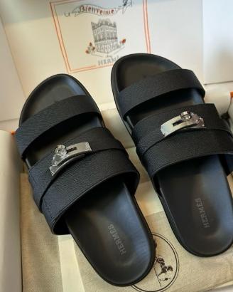 Pantofole HERMES Jackson in pelle di vitello eu 44