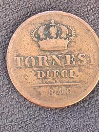 Moneta Rara 10. Tornesi 1846 (Due Sicilie)