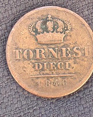 Moneta Rara 10. Tornesi 1846 (Due Sicilie)