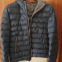 Giubbotto piumino con cappuccio da uomo blu XL