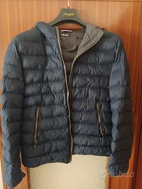 Giubbotto piumino con cappuccio da uomo blu XL