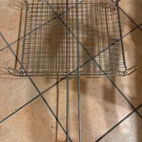 Griglia doppia con manico in acciaio per barbecue