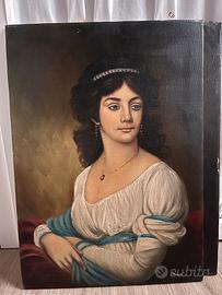 Dipinto quadro olio su tela 70x50 donna