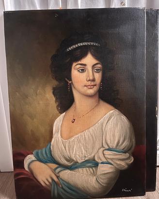 Dipinto quadro olio su tela 70x50 donna