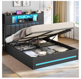 Letto contenitore con led