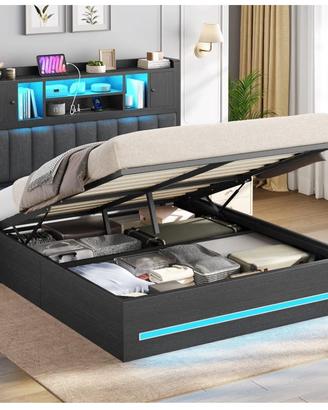Letto contenitore con led