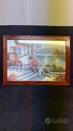 Quadro paesaggio scorcio sul lago