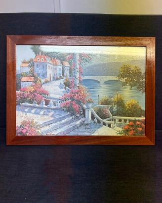 Quadro paesaggio scorcio sul lago