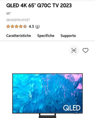 Tv Samsung Q70c 65 pollici come nuova