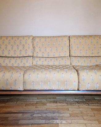 divano 3 posti anni 70/80 legno noce e vienna
