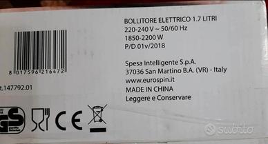 Bollitore elettrico 1,7L