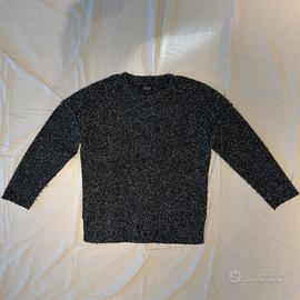 Zara Maglione Uomo M Nero Grigio Melange Oversize
