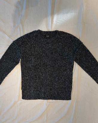 Zara Maglione Uomo M Nero Grigio Melange Oversize