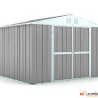 Box capanno giardino Acciaio 327x269 grigio chiaro