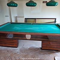BILIARDO LONGONI COMPLETO DI ACCESSORI E LAMPADE 