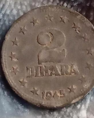 Moneta da 2 Dinari del 1945 Jugoslavia 