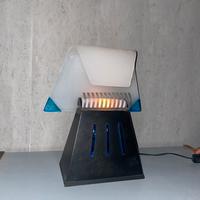 Lampada anni 90 con vetro murano bianco