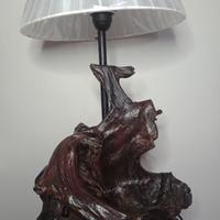 Lampada artigianale in legno 