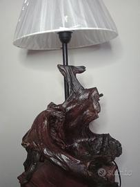 Lampada artigianale in legno 