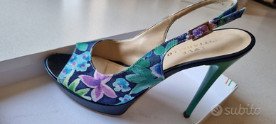 Sandali tacco spillo verde acqua