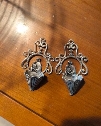 coppia acquasantiera argento 